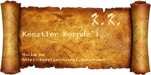 Kesztler Kornél névjegykártya