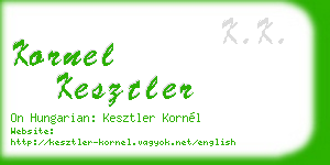 kornel kesztler business card