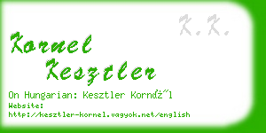 kornel kesztler business card